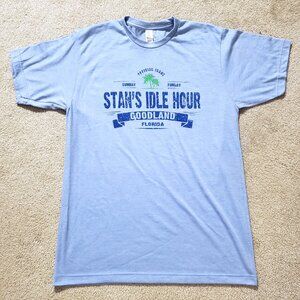Stan's Idle Hour Restaurant T-Shirt Mens Size M Medium Light Blue Florida